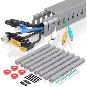 744110655551 AHFIWASO Pvc Cable Management Raceway Slot Cover