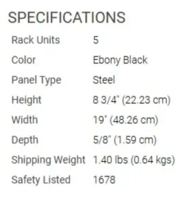 PPR5 ATLAS SOUND Recessed Recess Rack Panel Steel #2