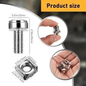 445017660695 BRANDED01 Set Rack Mount Screws Cage Nuts Server #2