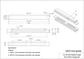 445027811841 BRANDED01 Pack Cable Manager Horizontal Rack #2