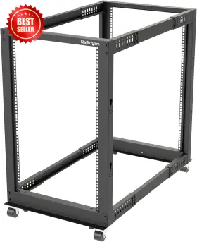 4POSTRACK18U COM Mobile Frame Server Rack Rolling Network