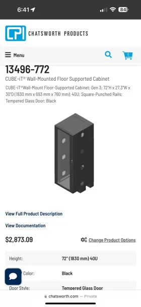 13492-772 CPI Chatsworth Cube Wall Mount Cabinet Floor Stand