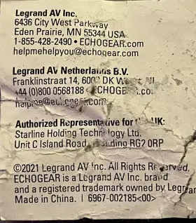 EGAV-PRARS25 ECHOGEAR Pack Rack Screws Mdl Shipn #3