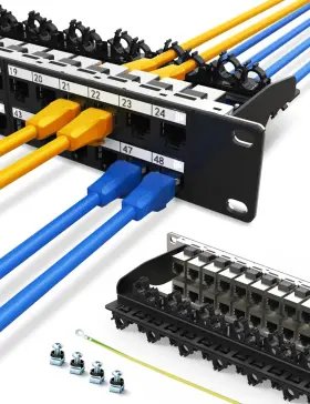 EM-PXJ-CAT6A48 ENMANE Keystone Patch Panel Shielded Cable