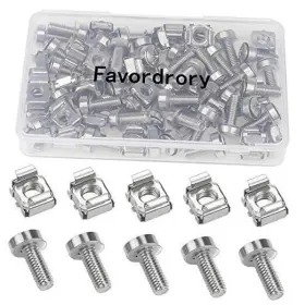 30PK FAVORDRORY---SILVER---CAGE--NUT--SCREW Pack Rack Mount 30PK FAVORDRORY---SILVER---CAGE--NUT--SCREW Pack Rack Mount