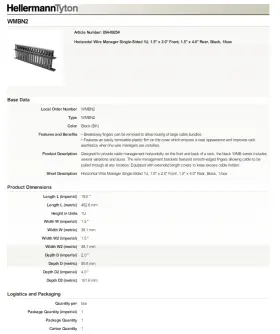 WMBN2 HELLERMANNTYTON Horizontal Wire Manager Dual #2