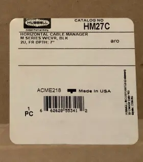 HM27C HUBBELL PREMISE WIRING Horizontal Ring Manager Rack