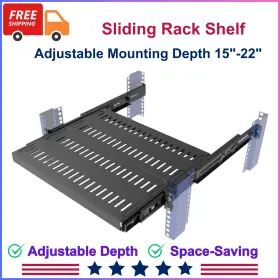 84677135 JINGCHENGMEI Sliding Rack Shelf Vented Mount