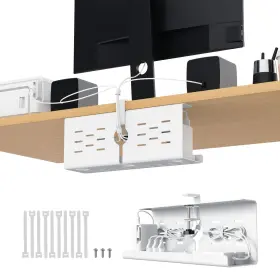 Keegh Ke1377 16ftft Under Desk Cable Management Tray No Drill Clamp Mount Sturdy Met