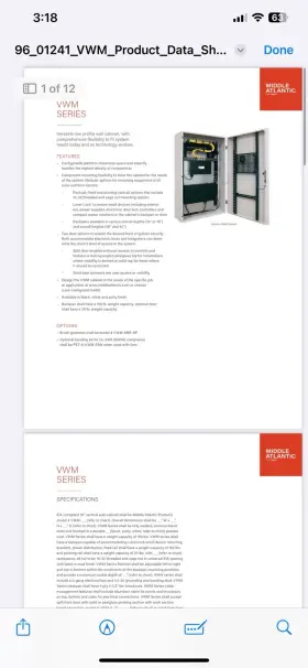 VWM-2-2-36K-PW MIDDLE ATLANTIC PRODUCTS Configured Horizontal