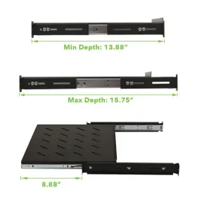 00405522 NAVEPOINT Pack Sliding Rack Vented Server Shelf Post #3