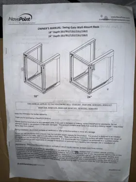 00405919 NAVEPOINT Server Rack Swing Gate Wall Mount