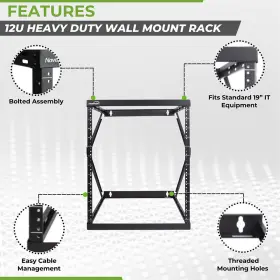 00406138 NAVEPOINT Post Frame Wall Mount Switch Network Rack #2