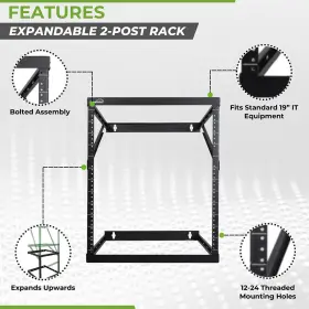 00406140 NAVEPOINT Wall Mount Expandable Frame Post Rack #2