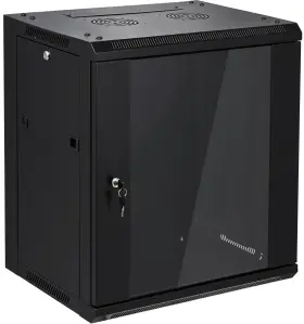 QGG12U NETECABLE Wall Mount Server Cabinet Network Rack Glass