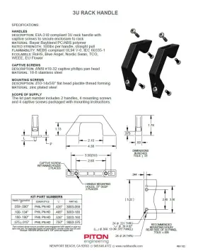 3003-059 PITON ENGINEERING Rack Handle Panel Rackmount Kit #2