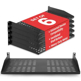 PLRSTN14UX6 PYLE Server Rack Shelf Vented Shelves Up Pack