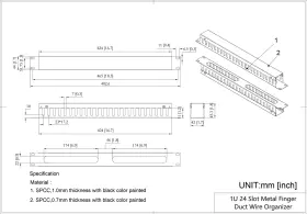 077063019249 QIAOYOUBANG Pack Cable Manager Horizontal Rack #2