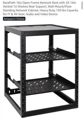 00600354 RACKPATH Frame Network Rack Shelves Wall Floor Mount