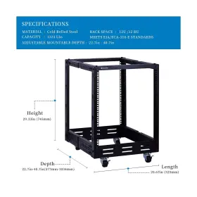 974421604007 RACKPATH Frame Server Rack Post Caste #2