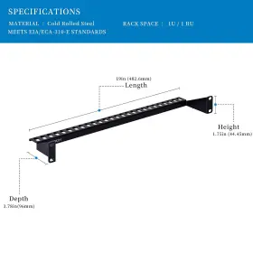 974421606025 RACKPATH Server Rack Mount Cable Management Bar #2