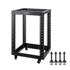 750834078019 RIVECO Server Rack Floor Frame Wheels Post