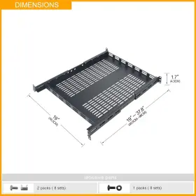 RPAD1US RIVECO Vented Server Rack Mount Shelf Mounting #3