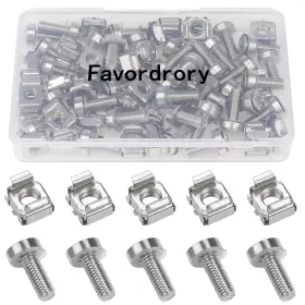 30PK SILVER---CAGE--NUT--SCREW Pack Rack Mount Nuts Screws