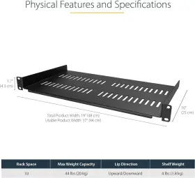 CABSHELFV1U STARTECH Com Server Rack Shelf Vented Mount Tray #2