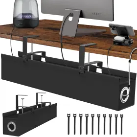 CM-01 SUOLAAO Desk Cable Management Tray Drill Cord Organizer