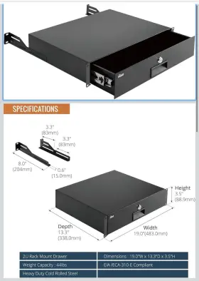 15120102 TEC MOJO Rackmount Locking Drawer Server