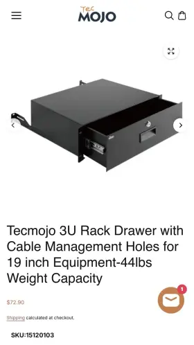 15120103 TECMOJO Freestanding Rack Locking Drawer Cable