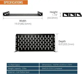 445015344382 TECMOJO Rack Shelf Server Vented #3