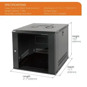 810116260010 TECMOJO Wall Mount Server Cabinet Network Rack #2