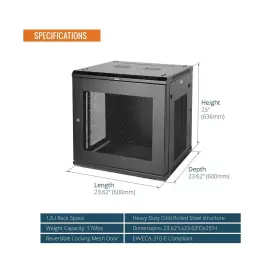 810116260171 TECMOJO Elite Wall Mount Server Cabinet Network #2