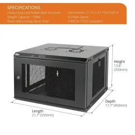 810116263127 TECMOJO Wall Mount Rack Network Cabinet Lockable #2