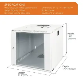 810116263134 TECMOJO Wall Mount Rack Network Cabinet Lockable #2