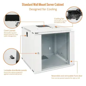 810116263134 TECMOJO Wall Mount Rack Network Cabinet Lockable #3