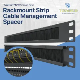 638362930149 TUPAVCO Brush Panel Pack Rackmount Strip Cable #2