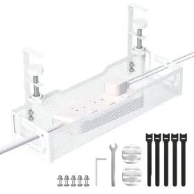 085353982920 UCANNG Desk Cable Management Tray Drill Mesh