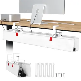 UN1285 UNIVIVI Drill Desk Cable Management Tray Cord Table