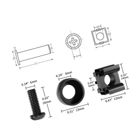 4330171116 XOOL Pack Rack Mount Cage Nuts Screws Washers #3