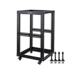 Riveco 18u Open Frame Server Rack With Brake Casters- Heavy Duty 4 Post Quick.... Fixed Price $252.17.