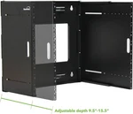 New Navepoint Flat Folding 9u Wall Mount Bracket Extendable Network Rack 19x17". Fixed Price $79.99.