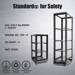 Raising Electronics 15 22 36 42u 4 Post Open Frame 19inch Server/audio Rack Ul. Fixed Price $241.49.