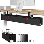Univivi No Drill Under Desk Cable Management Tray, 36" 36"l X 5.5"w, Black. Fixed Price $74.99.