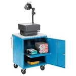 Global Industrial Audio Visual Cart W/ Lockable Cabinet 500 Lb. Capacity Blue. Fixed Price $334.73.