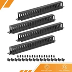 4pack 1u 19" Cable Manager 24 Slots Horizontal Rack Mount Wire Metal Black. Fixed Price $39.67.