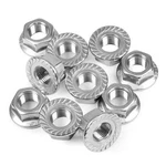 Yuearn 10pcs M12 X 1.25mm Pitch Serrated Flange Nuts Hex Lock Nuts, 304 Stain.... Fixed Price $17.35.