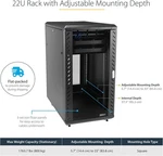 Startech.com - 22u Server Rack Cabinet With Secure Locking Door. Fixed Price $499.99.